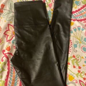 Black latex leggings